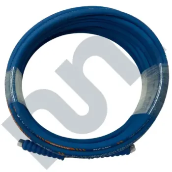 Flexible de lavage HP 2SC bleu 3/8 DN10 BSP3/8 vue de dessus