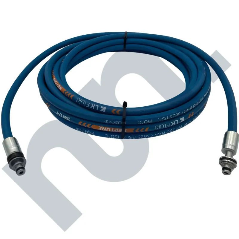 Flexible HP 1SN lavage bleu 1/4 DN6 EKL11 Inox