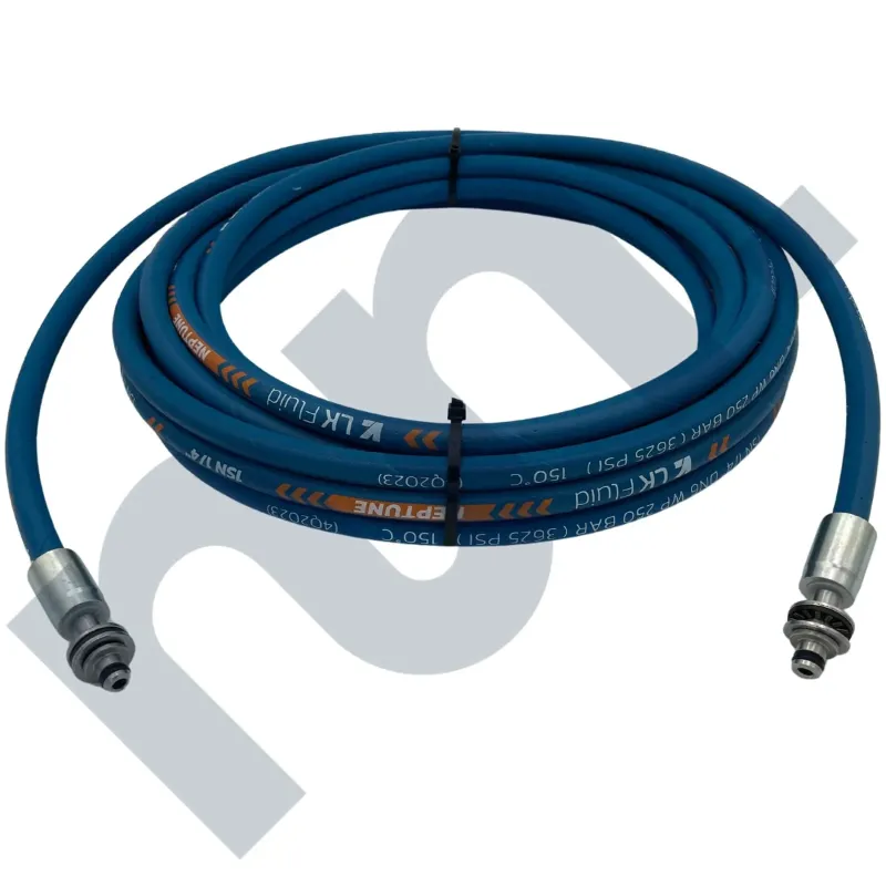 Flexible HP 1SN lavage bleu 1/4 DN6 EKL10 Inox